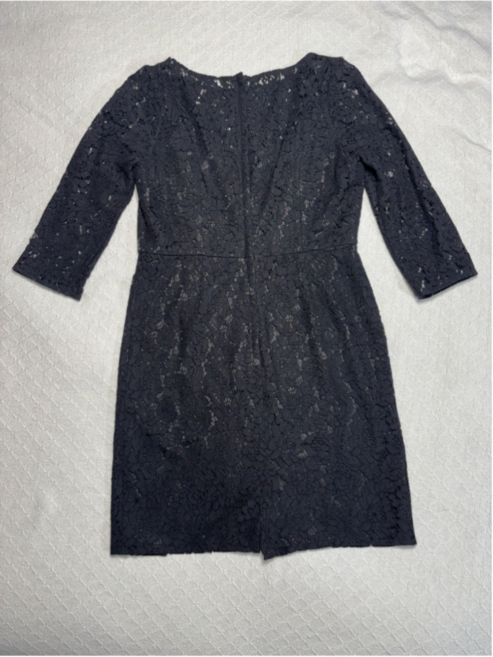 Vtg GOAT (London) Luxury Black Floral Lace Sheath Dress 3/4 Sleeve Size 10 EUC - Picture 3 of 8